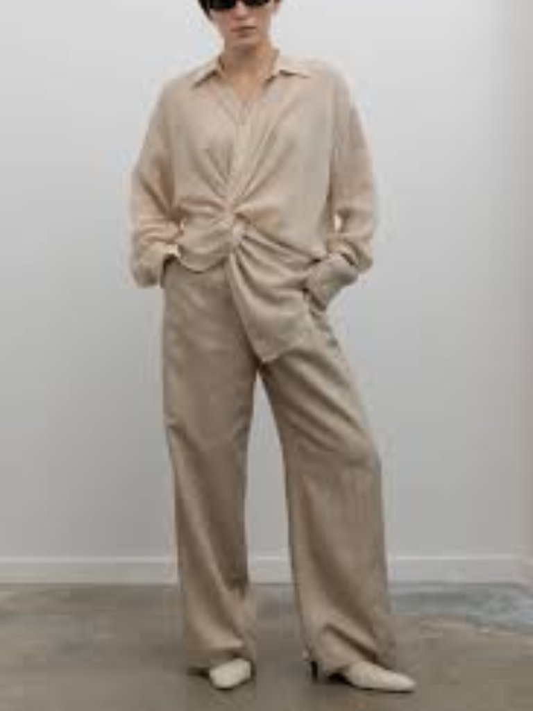 J Jill Pull On Linen Pants Size 3x Oatmeal Beige 100% Linen Minimalist Lagenlook